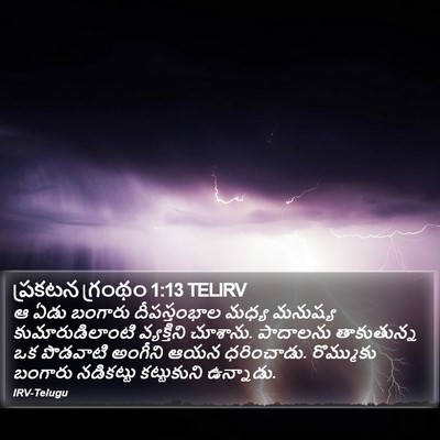 ప్రకటన గ్రంథం 1:13 TELIRV Bible Verse Image