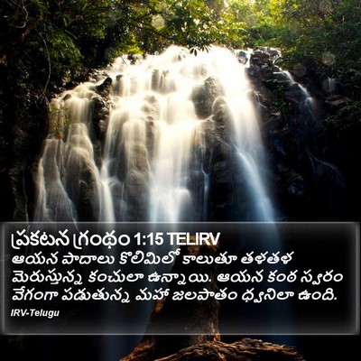 ప్రకటన గ్రంథం 1:15 TELIRV Bible Verse Image