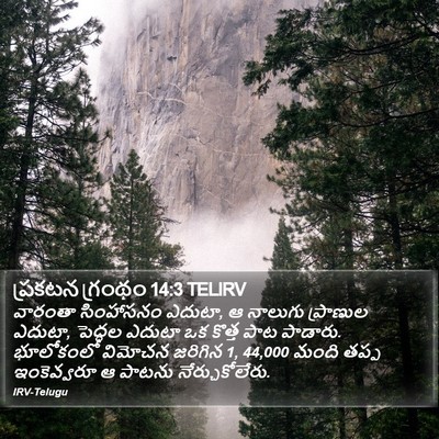 ప్రకటన గ్రంథం 14:3 TELIRV Bible Verse Image