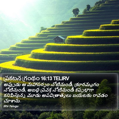 ప్రకటన గ్రంథం 16:13 TELIRV Bible Verse Image
