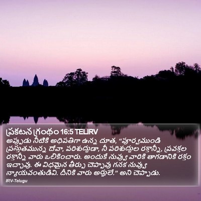 ప్రకటన గ్రంథం 16:5 TELIRV Bible Verse Image