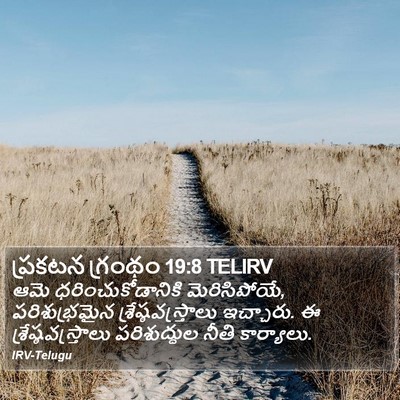 ప్రకటన గ్రంథం 19:8 TELIRV Bible Verse Image