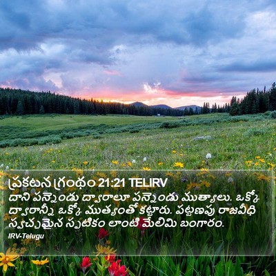 ప్రకటన గ్రంథం 21:21 TELIRV Bible Verse Image