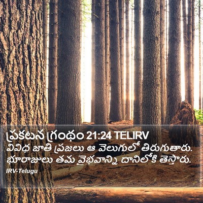ప్రకటన గ్రంథం 21:24 TELIRV Bible Verse Image