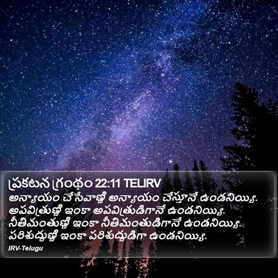 ప్రకటన గ్రంథం 22:11 TELIRV Bible Verse Image