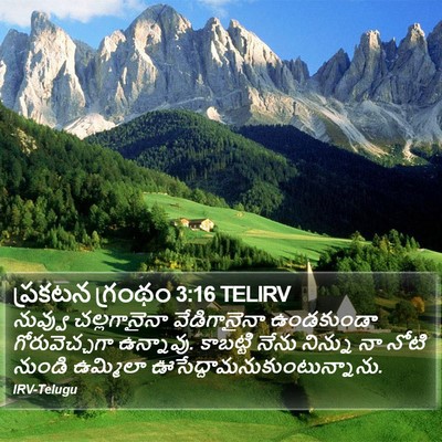 ప్రకటన గ్రంథం 3:16 TELIRV Bible Verse Image