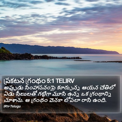 ప్రకటన గ్రంథం 5:1 TELIRV Bible Verse Image