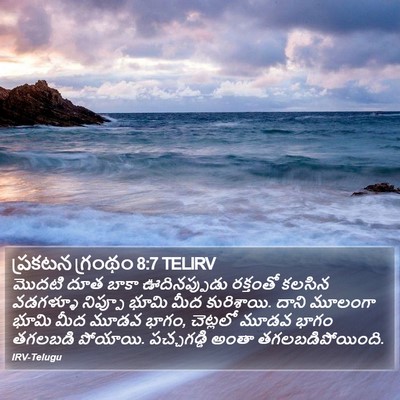 ప్రకటన గ్రంథం 8:7 TELIRV Bible Verse Image
