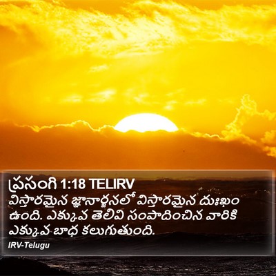 ప్రసంగి 1:18 TELIRV Bible Verse Image