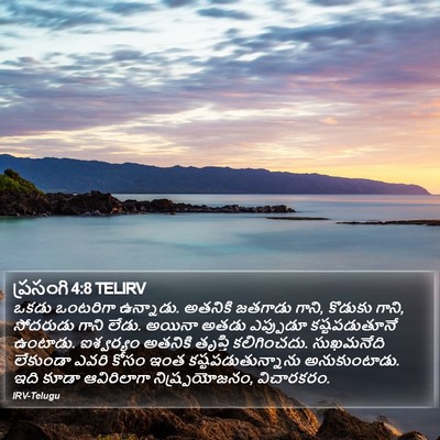 ప్రసంగి 4:8 TELIRV Bible Verse Image