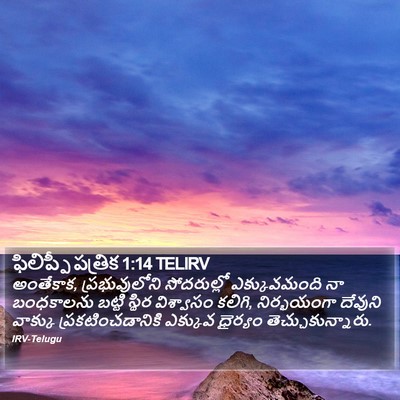 ఫిలిప్పీ పత్రిక 1:14 TELIRV Bible Verse Image