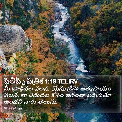 ఫిలిప్పీ పత్రిక 1:19 TELIRV Bible Verse Image