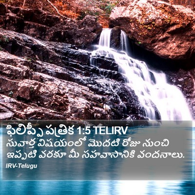 ఫిలిప్పీ పత్రిక 1:5 TELIRV Bible Verse Image