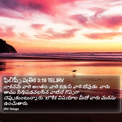 ఫిలిప్పీ పత్రిక 3:19 TELIRV Bible Verse Image