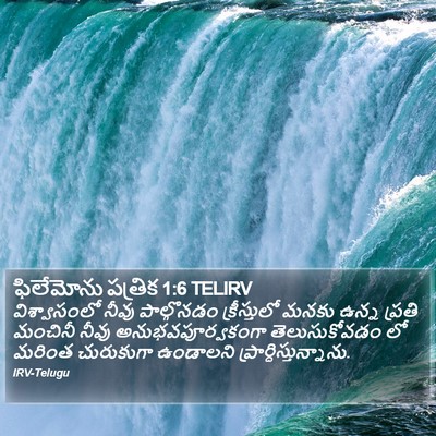 ఫిలేమోను పత్రిక 1:6 TELIRV Bible Verse Image