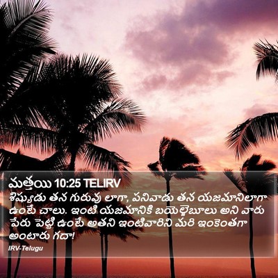 మత్తయి 10:25 TELIRV Bible Verse Image