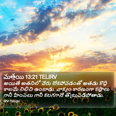 మత్తయి 13:21 TELIRV Bible Verse Image