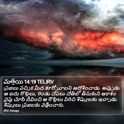 మత్తయి 14:19 TELIRV Bible Verse Image