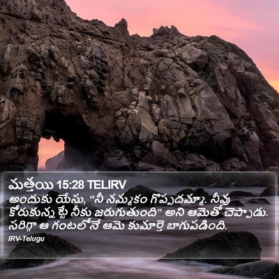 మత్తయి 15:28 TELIRV Bible Verse Image