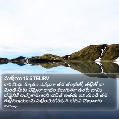 మత్తయి 15:5 TELIRV Bible Verse Image