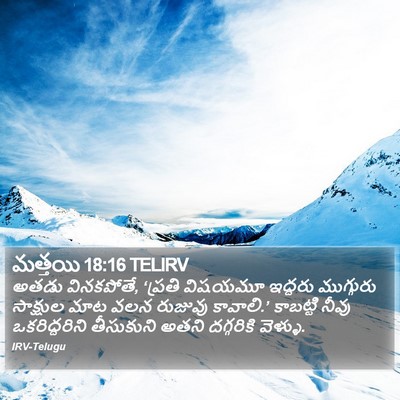 మత్తయి 18:16 TELIRV Bible Verse Image
