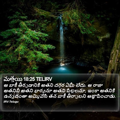 మత్తయి 18:25 TELIRV Bible Verse Image