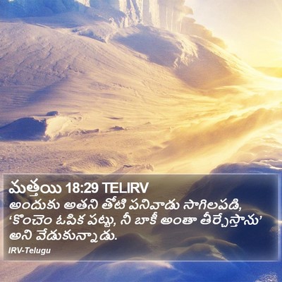 మత్తయి 18:29 TELIRV Bible Verse Image