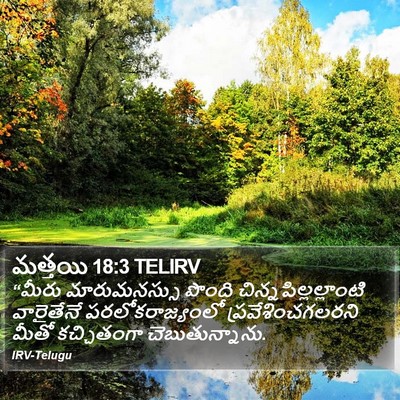 మత్తయి 18:3 TELIRV Bible Verse Image