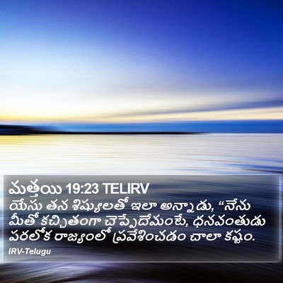 మత్తయి 19:23 TELIRV Bible Verse Image