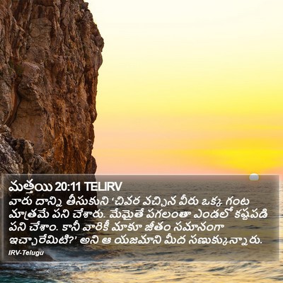 మత్తయి 20:11 TELIRV Bible Verse Image