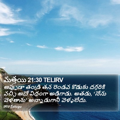 మత్తయి 21:30 TELIRV Bible Verse Image