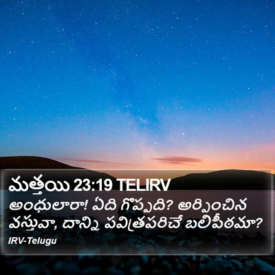 మత్తయి 23:19 TELIRV Bible Verse Image