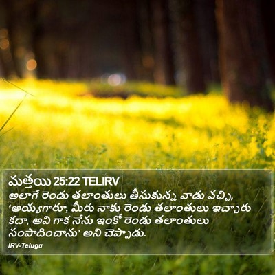 మత్తయి 25:22 TELIRV Bible Verse Image