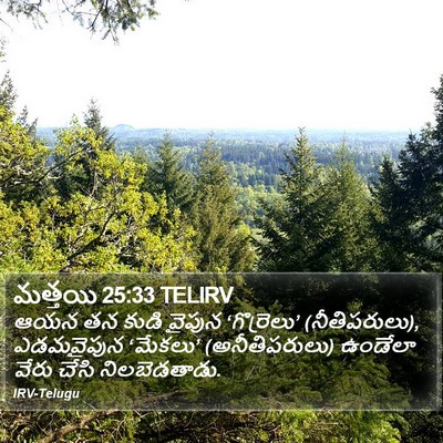 మత్తయి 25:33 TELIRV Bible Verse Image