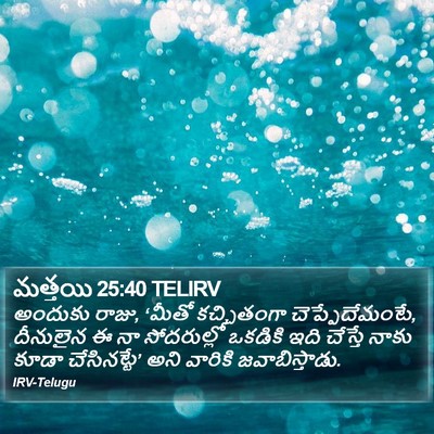 మత్తయి 25:40 TELIRV Bible Verse Image