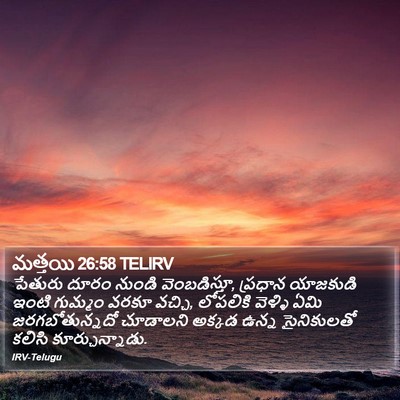 మత్తయి 26:58 TELIRV Bible Verse Image