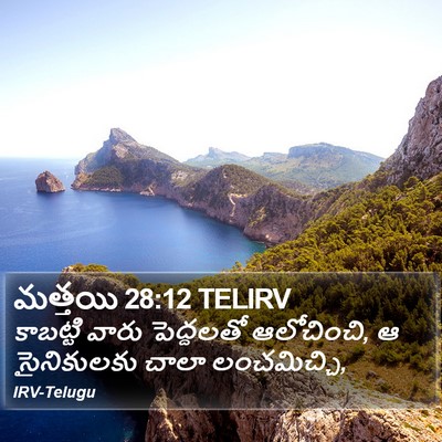 మత్తయి 28:12 TELIRV Bible Verse Image