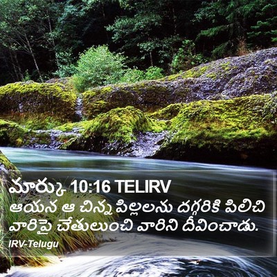 మార్కు 10:16 TELIRV Bible Verse Image