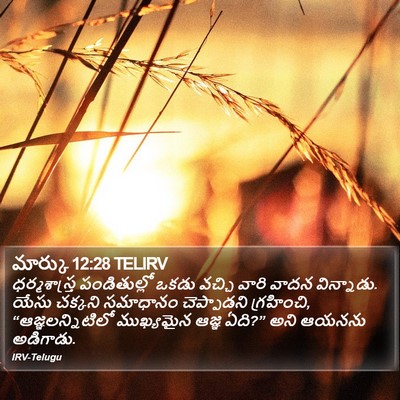మార్కు 12:28 TELIRV Bible Verse Image