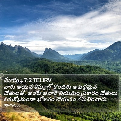 మార్కు 7:2 TELIRV Bible Verse Image