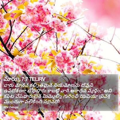 మార్కు 7:7 TELIRV Bible Verse Image