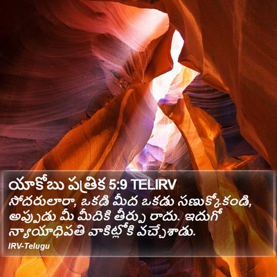 యాకోబు పత్రిక 5:9 TELIRV Bible Verse Image