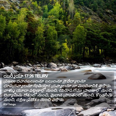 యిర్మీయా 17:26 TELIRV Bible Verse Image