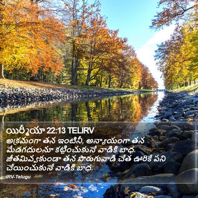 యిర్మీయా 22:13 TELIRV Bible Verse Image