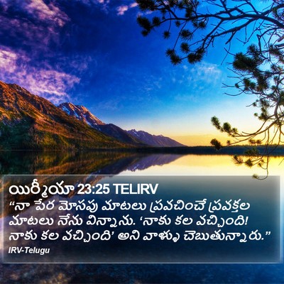 యిర్మీయా 23:25 TELIRV Bible Verse Image