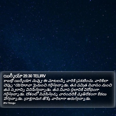 యిర్మీయా 25:30 TELIRV Bible Verse Image