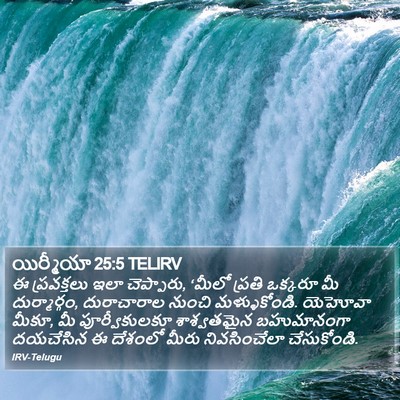 యిర్మీయా 25:5 TELIRV Bible Verse Image