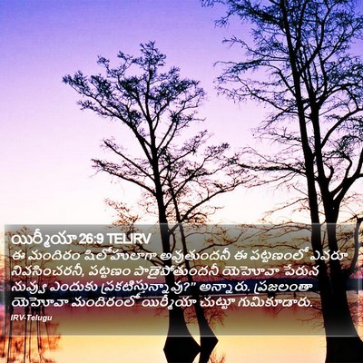 యిర్మీయా 26:9 TELIRV Bible Verse Image