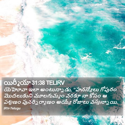 యిర్మీయా 31:38 TELIRV Bible Verse Image
