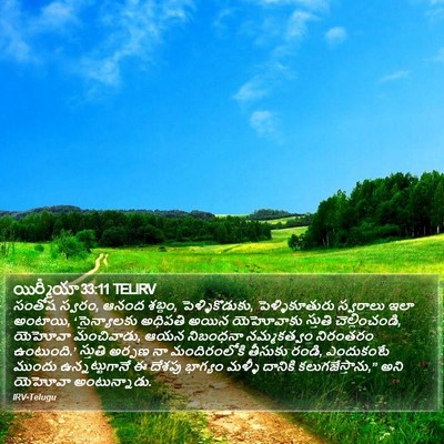 యిర్మీయా 33:11 TELIRV Bible Verse Image